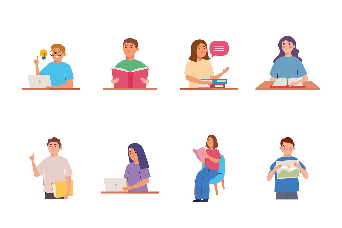 Education Character Illustration Set