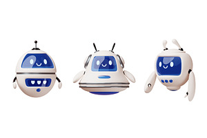 Cartoon 3d chatbots characters, a Technology Illustration by YummyBuum