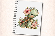 Watercolor Summer Turtle Hibiscus Cl, an Illustration by Digital Artistic99 (Thumbnail 6 of 11)