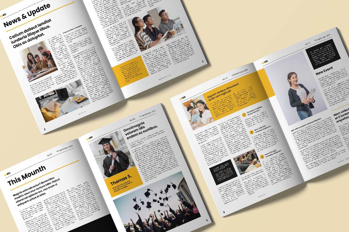 High School Simple Newsletter, a Brochure Template by UICreative (Photo 3 of 5)