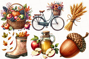 Watercolor Fall Sublimation Clipart, an Illustration by OK Design (Thumbnail 2 of 5)