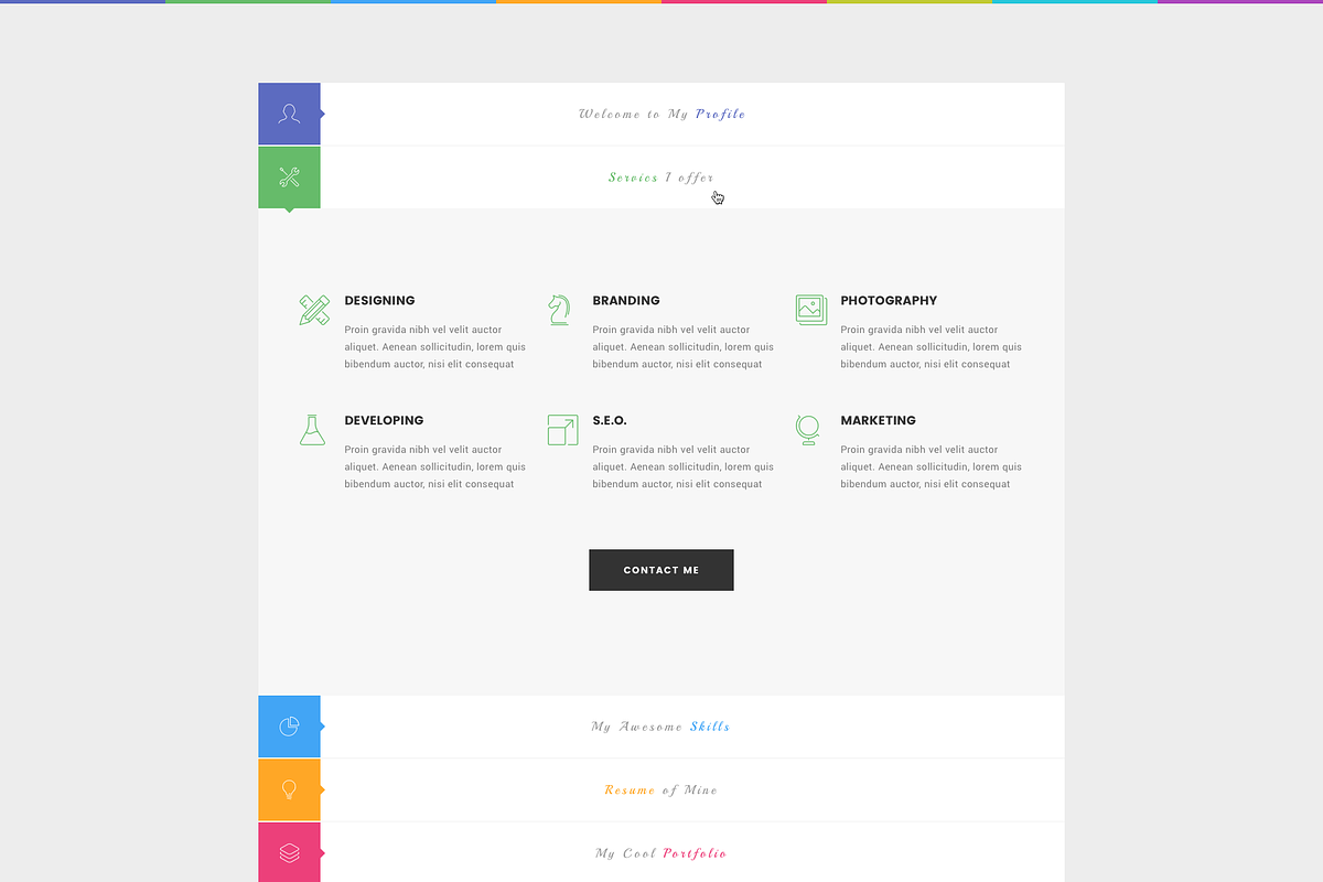 JS - Minimal Resume Template, a Websites & App Template by bigpsfan's SHOP (Photo 4 of 14)