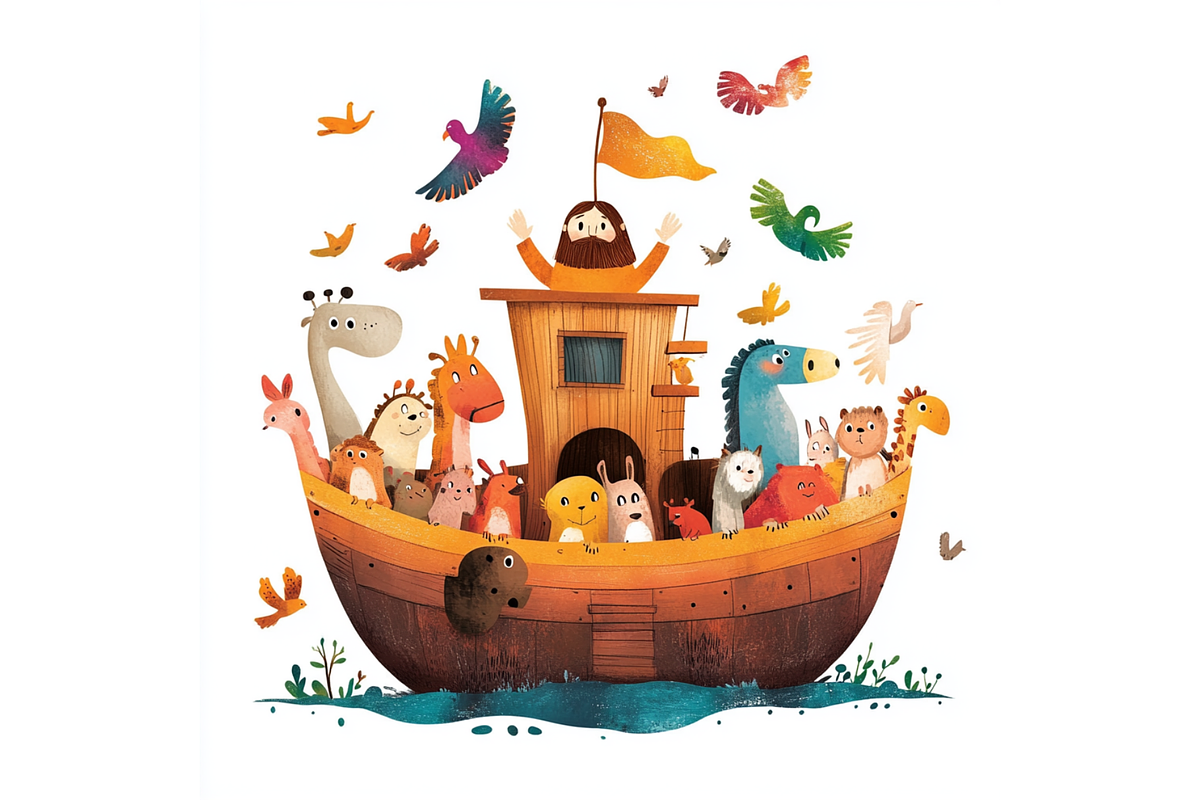 Prompt Watercolor Noah's Ark Clipart, a Decorative Illustration by Creative design (Photo 4 of 7)