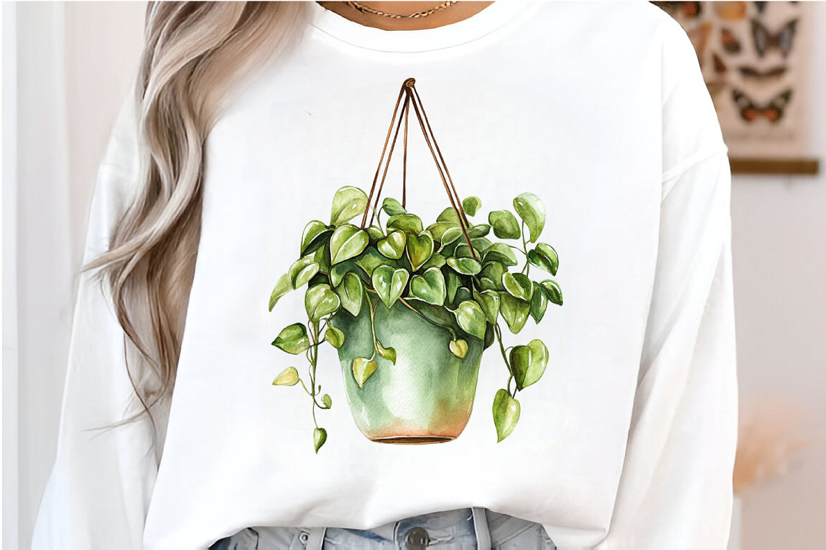 Watercolor Hanging Plant Vase PNG, an Illustration by SinaCreation (Photo 2 of 7)