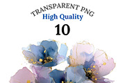 10 Navy Abstract Floral Clipart, an Illustration by Pati Charm Studio (Thumbnail 1 of 8)