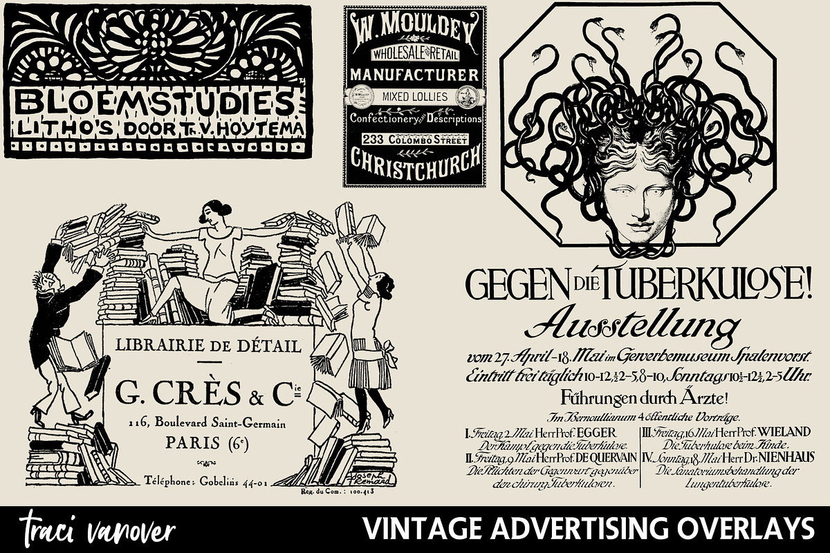 Vintage Advertising Overlays, an Illustration by ephemoire (Photo 1 of 8)