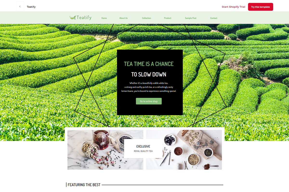 Teatify | Pagefly Shopify Template, a Shopify Template by LTheme (Photo 1 of 2)