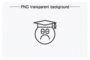 Bored and Moody Student Emoticon Set, an Outline Icon by Designfour (Thumbnail 4 of 7)