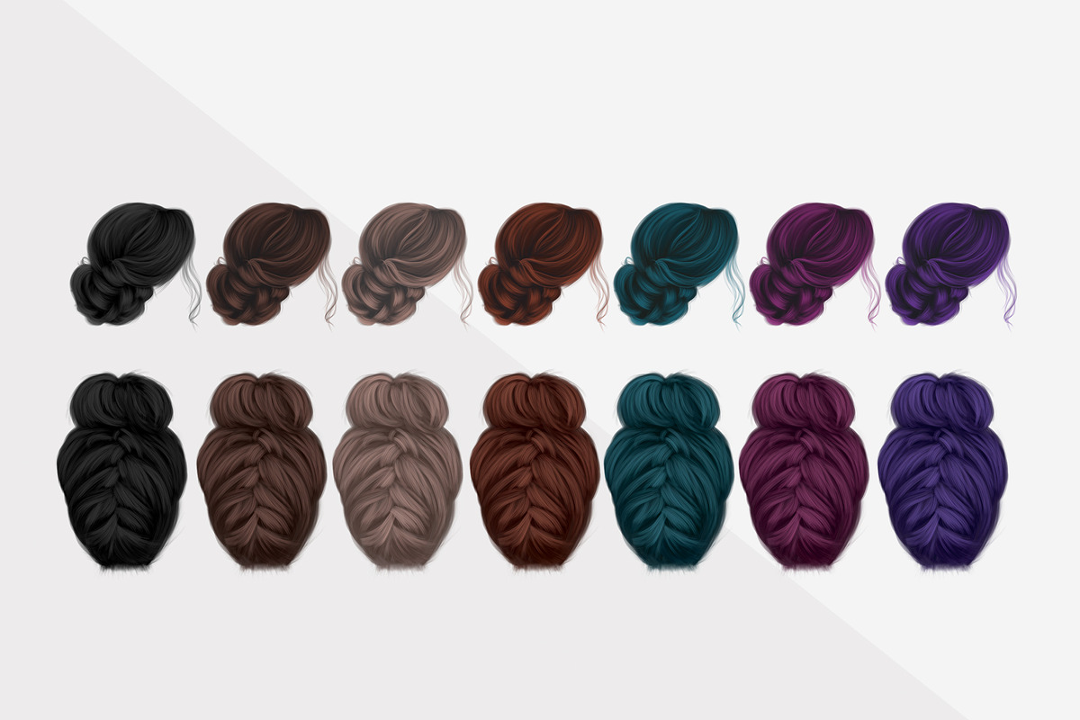 70 Hand Drawn Women's Hair Bundle, an Illustration by Type Maven (Photo 7 of 7)