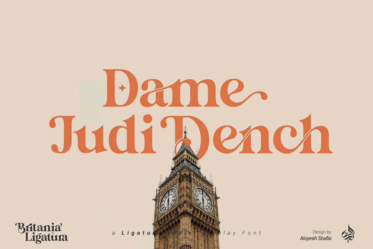 Britania Ligatura, a Font by Aluyeah Studio (Photo 5 of 16)