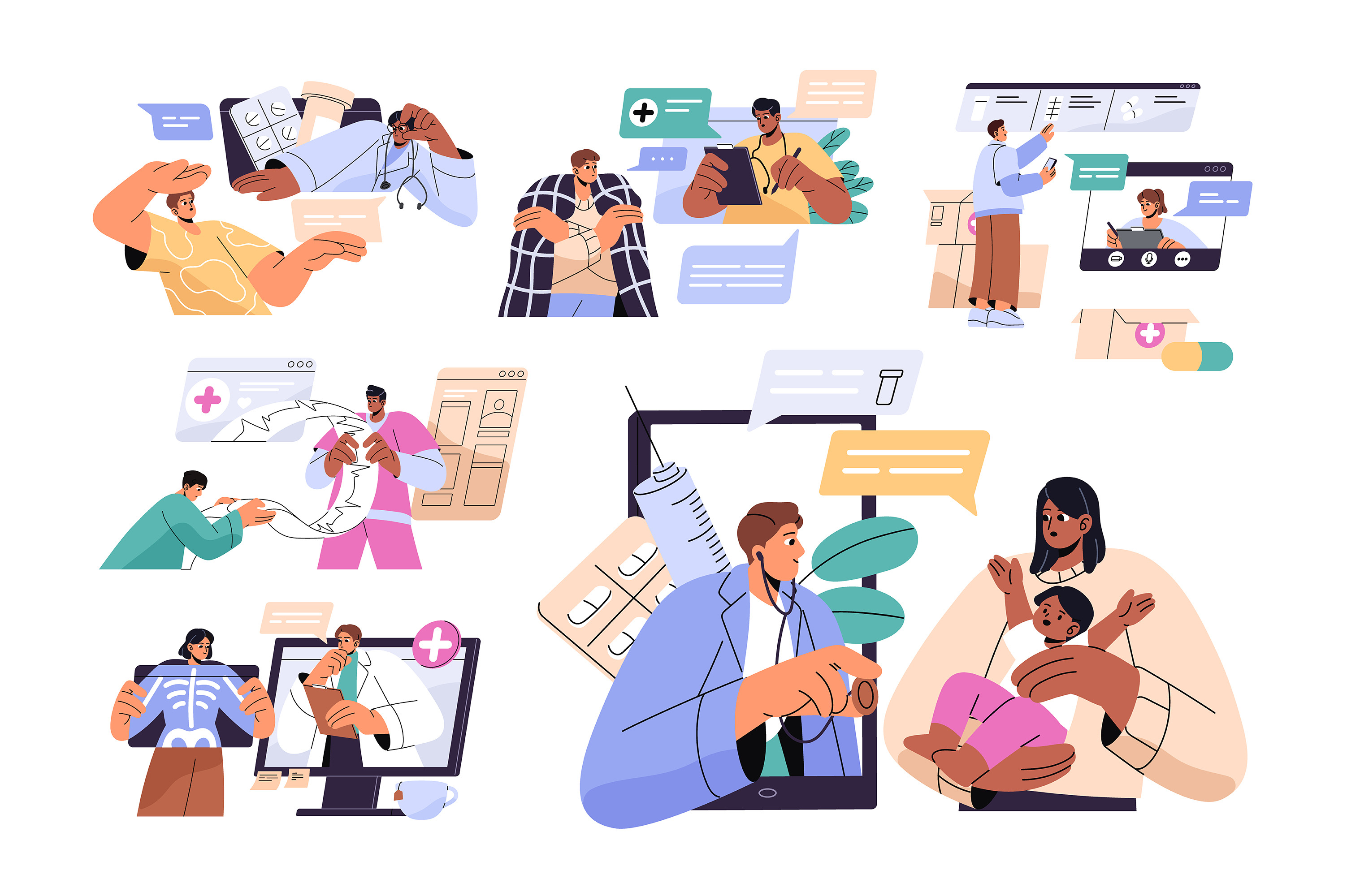 Online Medicine Pharmacy Store Set by Papertrident  Creative Market