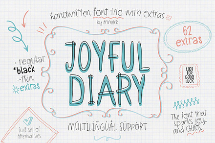 Joyful Diary | Playful Handwriting, a Handwritten Font by AnMark