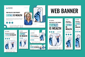 Medical Web Banner Set, a Social Media Template by CreativeShaper