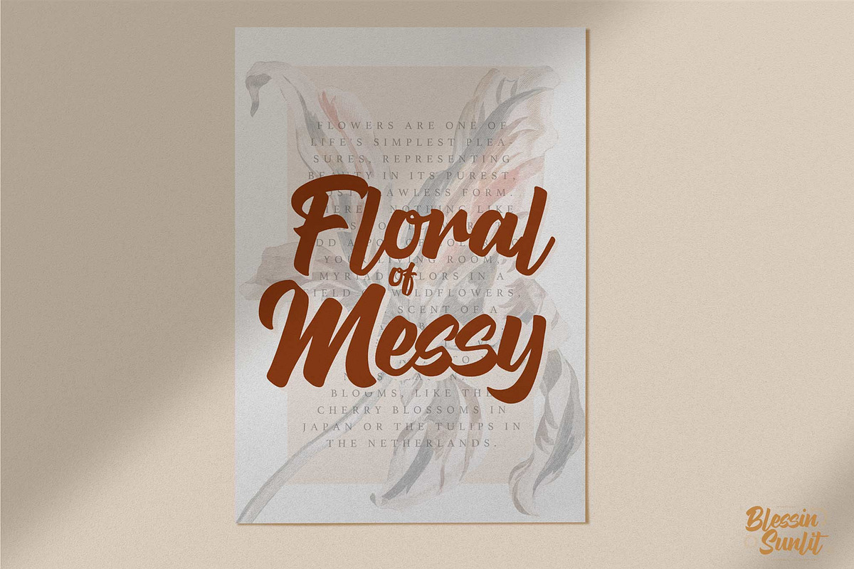 Blessin Sunlit – Clean Brush, a Handwritten Font by Gassstype (Photo 2 of 8)