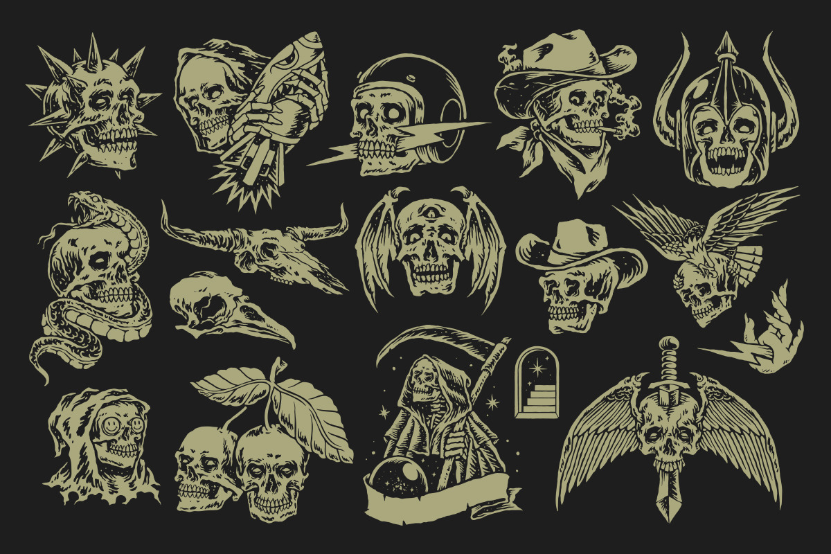 Skull Pack Volume 02, an Object Illustration by IronbirdCreative (Photo 3 of 7)