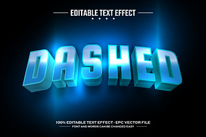 Dashed 3D editable text effect, a Layer Style Add-On by nicemorning