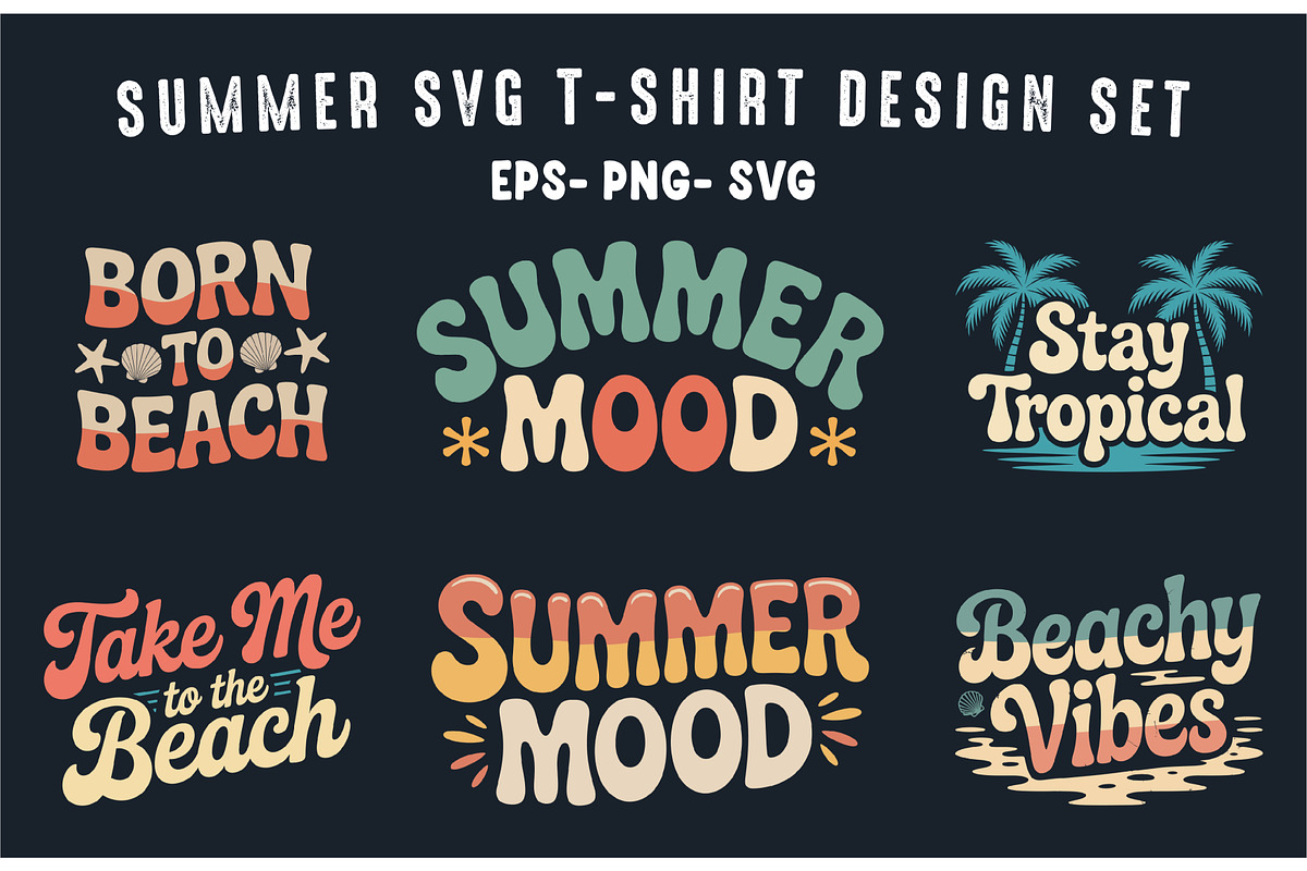 Summer SVG T-Shirt Design Set, a Seasonal Illustration by Gfx Expert Team (Photo 1 of 3)