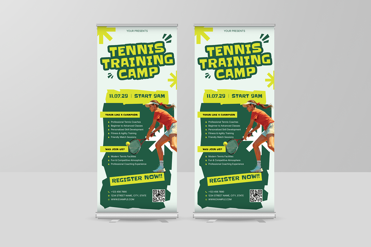 Sport Tennis Roll Up Banner, a Poster Template by Annora Studio (Photo 2 of 6)