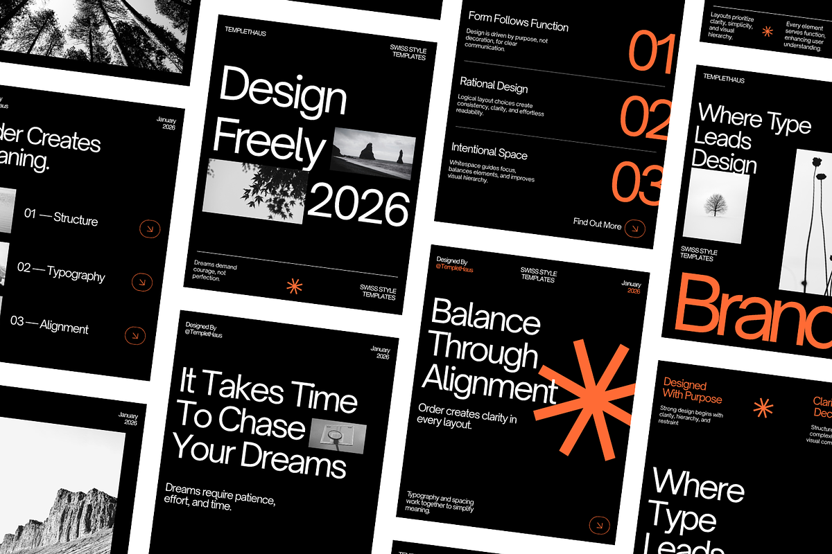 Swiss Design Instagram Templates, a Social Media Template by Defects (Photo 1 of 2)