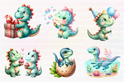 Cute Dinosaur Birthday Watercolor, an Illustration by CreationArt (Thumbnail 3 of 4)