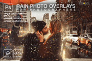 Rain Photoshop Overlays, an Object Graphic by 2SUNS (Thumbnail 1 of 9)