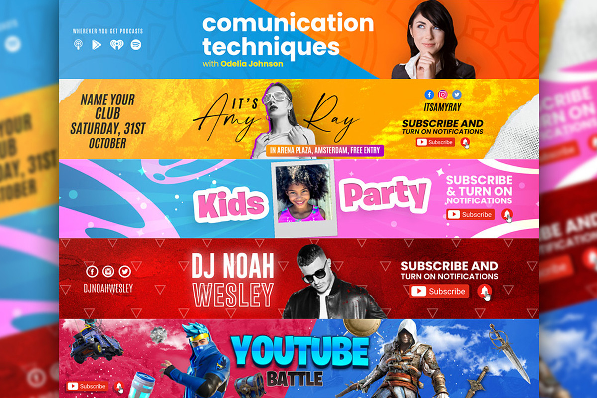 Youtube Channel Art Mega Bundle, a Social Media Template by ...