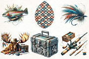 Fisherman Aesthetic Watercolor PNG, an Illustration by Pixels.Craft (Thumbnail 3 of 7)