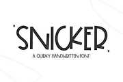 Snicker - A Bold Handwritten Font, a Script Font by KA Designs (Thumbnail 1 of 8)