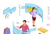 Online Technologies Isometric, a Person Illustration by TAlex (Thumbnail 6 of 6)