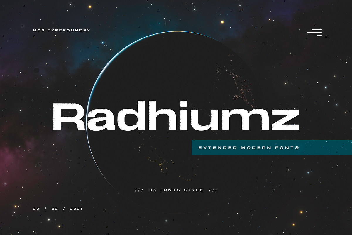 NCS Radhiumz, a Sans Serif Font by Namara Creative Studio (Photo 2 of 6)