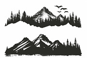 Majestic Mountain and Tree Vector Bu, a Graphic by balal (Thumbnail 2 of 8)