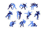 Wrestling poses, wrestlers fight set, a Sport Illustration by PaperTrident (Thumbnail 1 of 6)