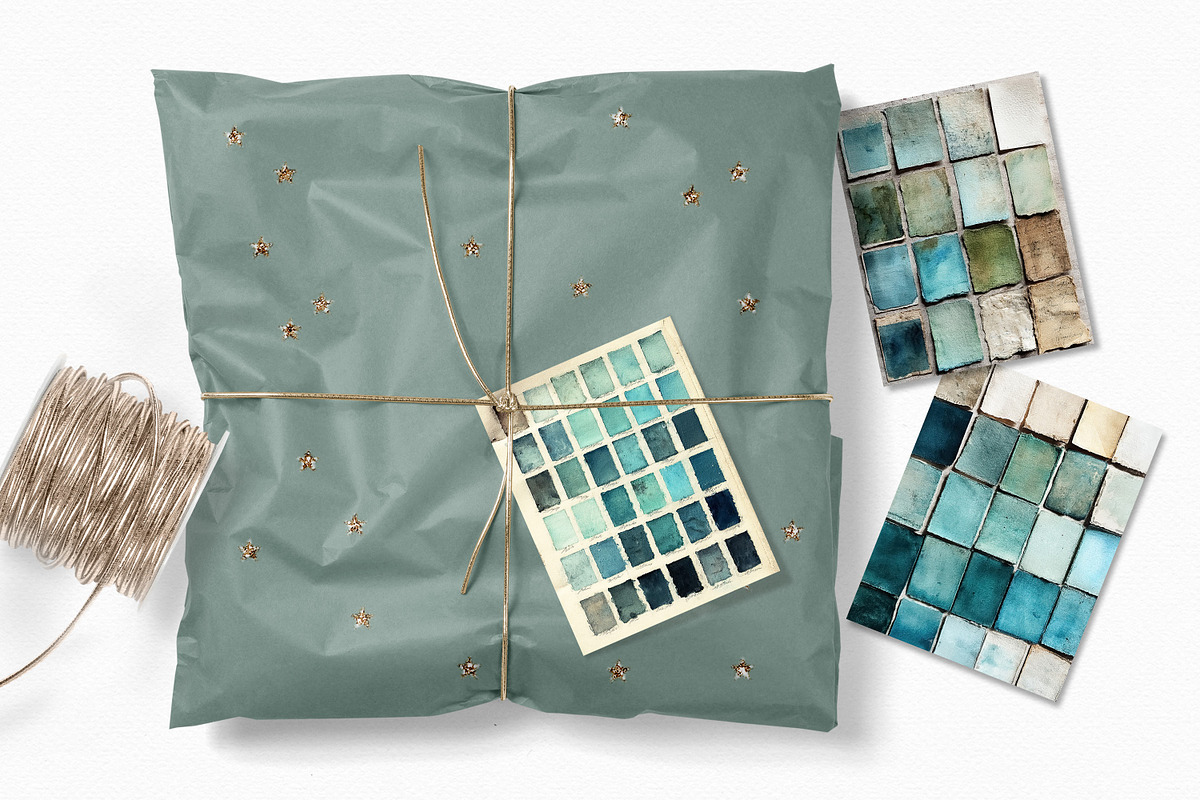 Aqua Swatches, a Decorative Illustration by rileyBgraphics (Photo 5 of 6)