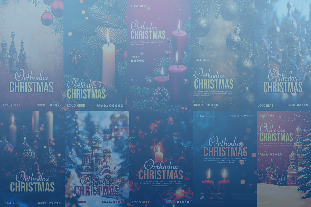 Orthodox Christmas template bundle, a Social Media Template by gstudiovect21 (Photo 3 of 4)