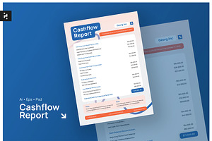 Simple Corporate Cash Flow Report, a Stationery Template by Neermana