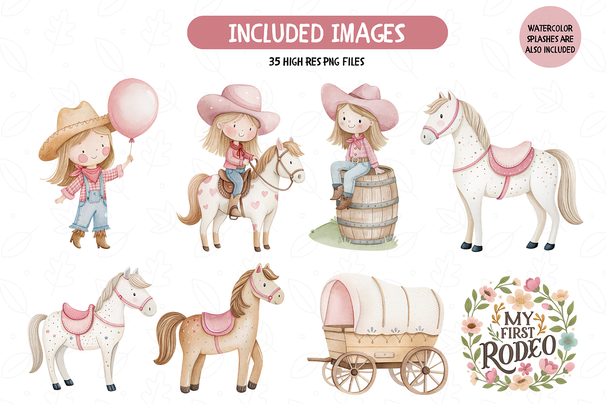 My First Rodeo Clipart, Cowgirl PNG, an Illustration by TatiMockup (Photo 2 of 5)