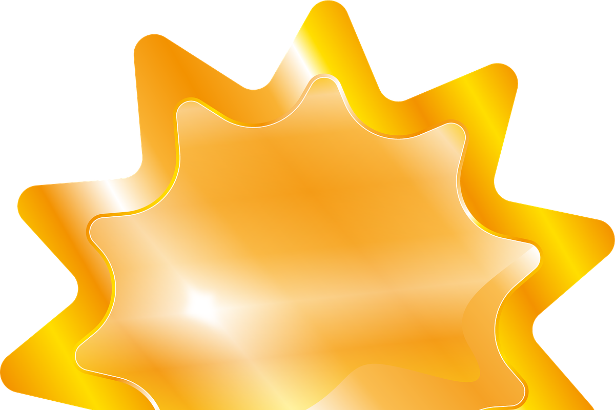 Golden Starburst Badge with Gradient, an Icon by JYa_Design