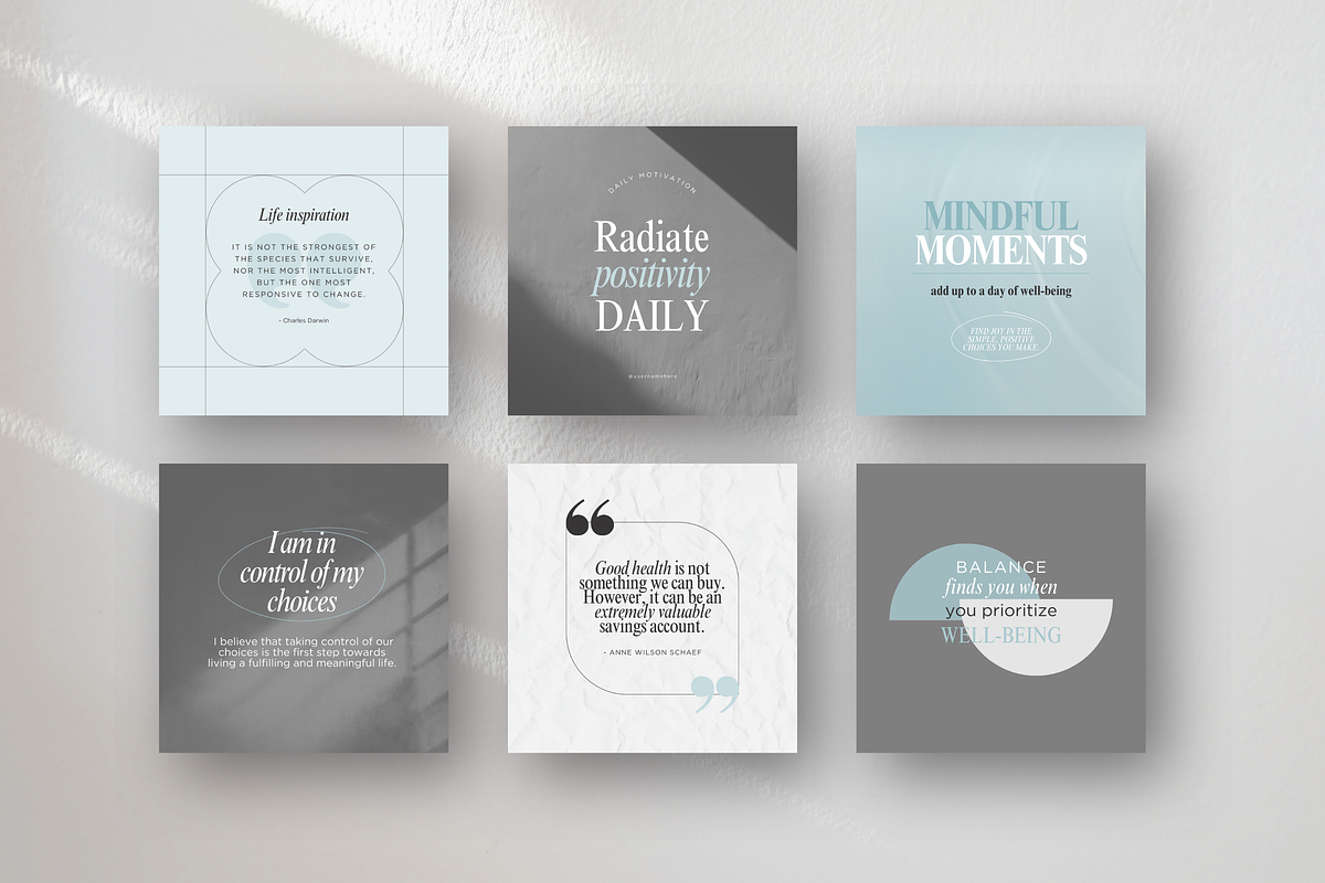 Wellness Quote Instagram Templates, a Social Media Template by DigiPax (Photo 3 of 11)