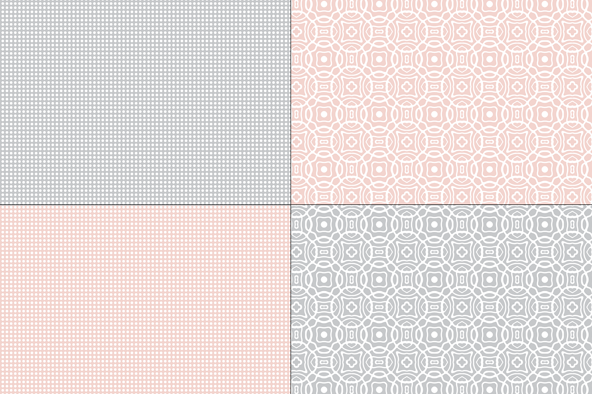 Seamless Pink & Grey Patterns preview 4