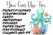 Sea Creature Clipart, an Illustration by DreamCafeArt (Thumbnail 7 of 7)
