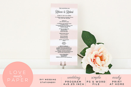 Wedding Program Template P1003