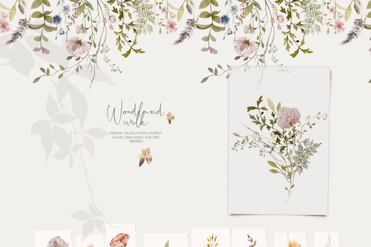 Woodland baby animals Field flowers, an Animal Illustration by 60secondsArt (Photo 2 of 16)