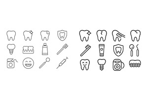Set of dental care web icons, a Healthcare Illustration by ZinetroN