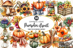 Watercolor Autumn Clipart, an Illustration by SinaCreation