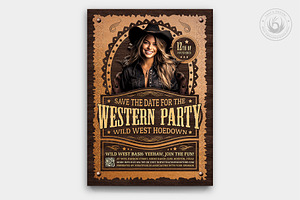 Western Party Flyer Template