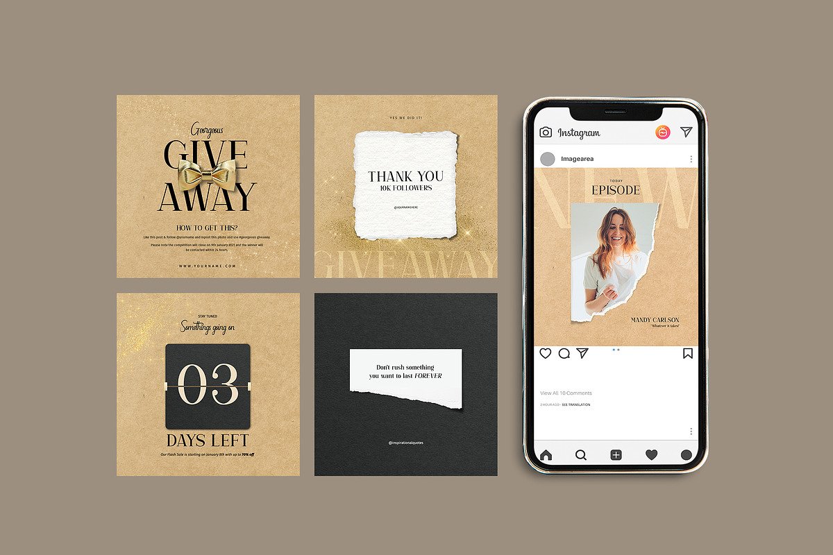 50 Instagram Templates - PS & Canva, a Social Media Template by Imagination Area (Photo 5 of 5)