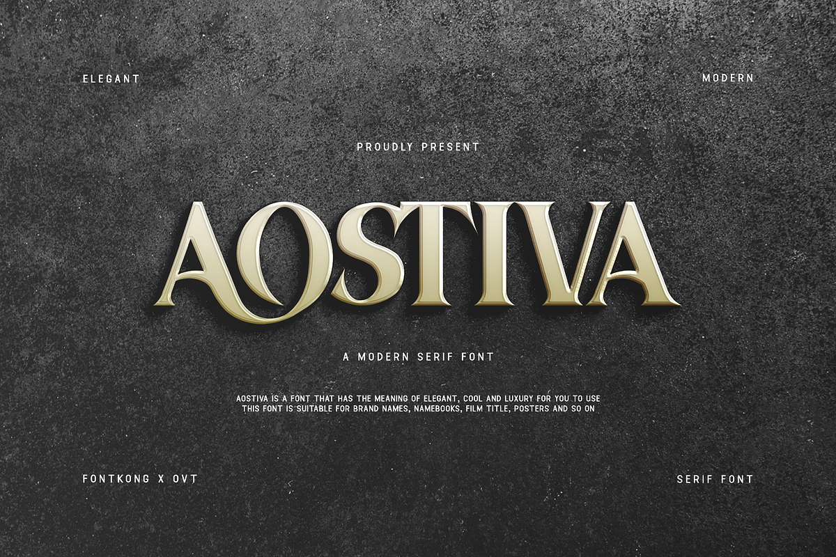 Aostiva - Modern Serif Font, a Serif Font by overlaytemplates (Photo 1 of 5)