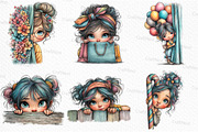 Quirky Girl Peeking Clipart, an Illustration by Craft Nest (Thumbnail 5 of 6)