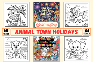 Bold & Easy Animal Town Holidays, an Animal Illustration by Ink Gallery
