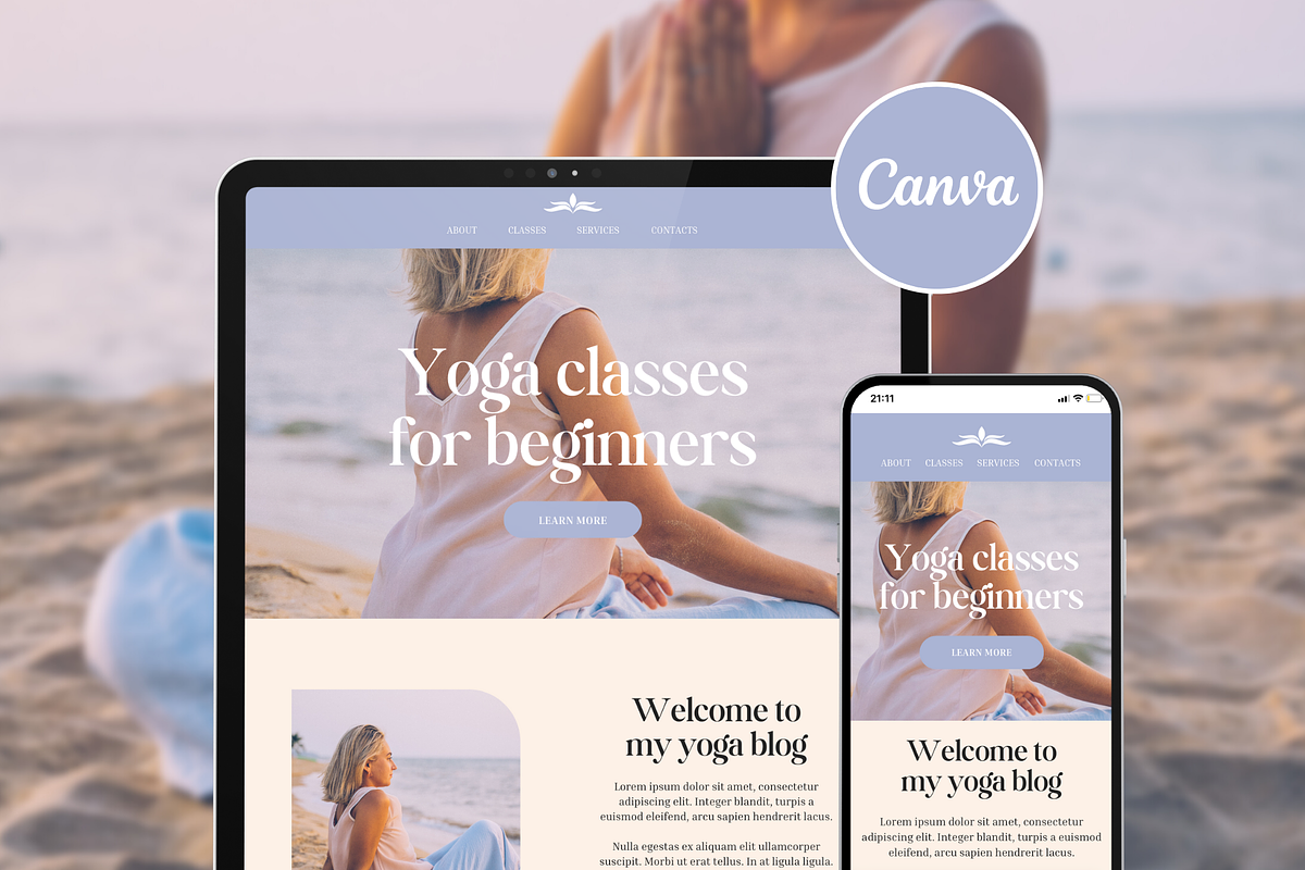 Yoga Coach Rachelle Website Template, a Websites & App Template by Eden Origin Studio (Photo 1 of 11)